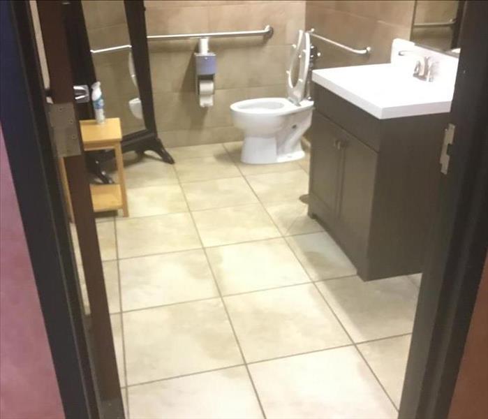 dry tile floor in a bathroom