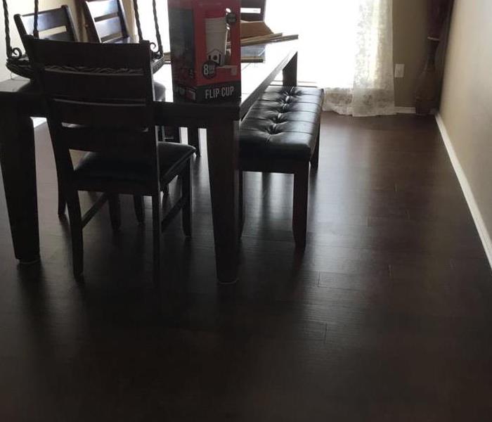 dried out dining room wood floor