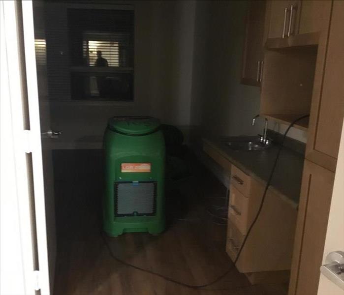 servpro drying equipment in kitchen